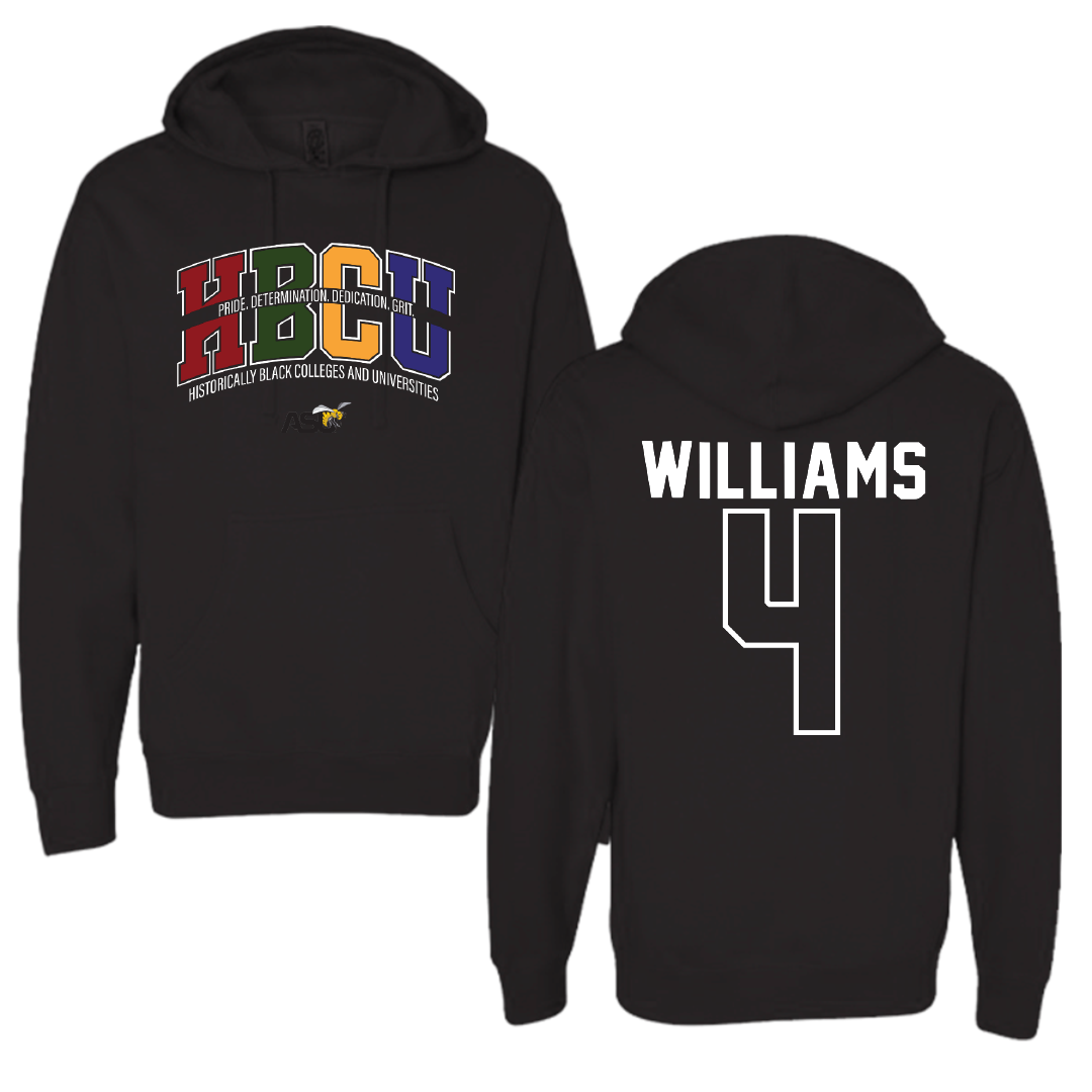 Alabama State University Soccer Black HBCU Hoodie - #4 Tatyana Williams