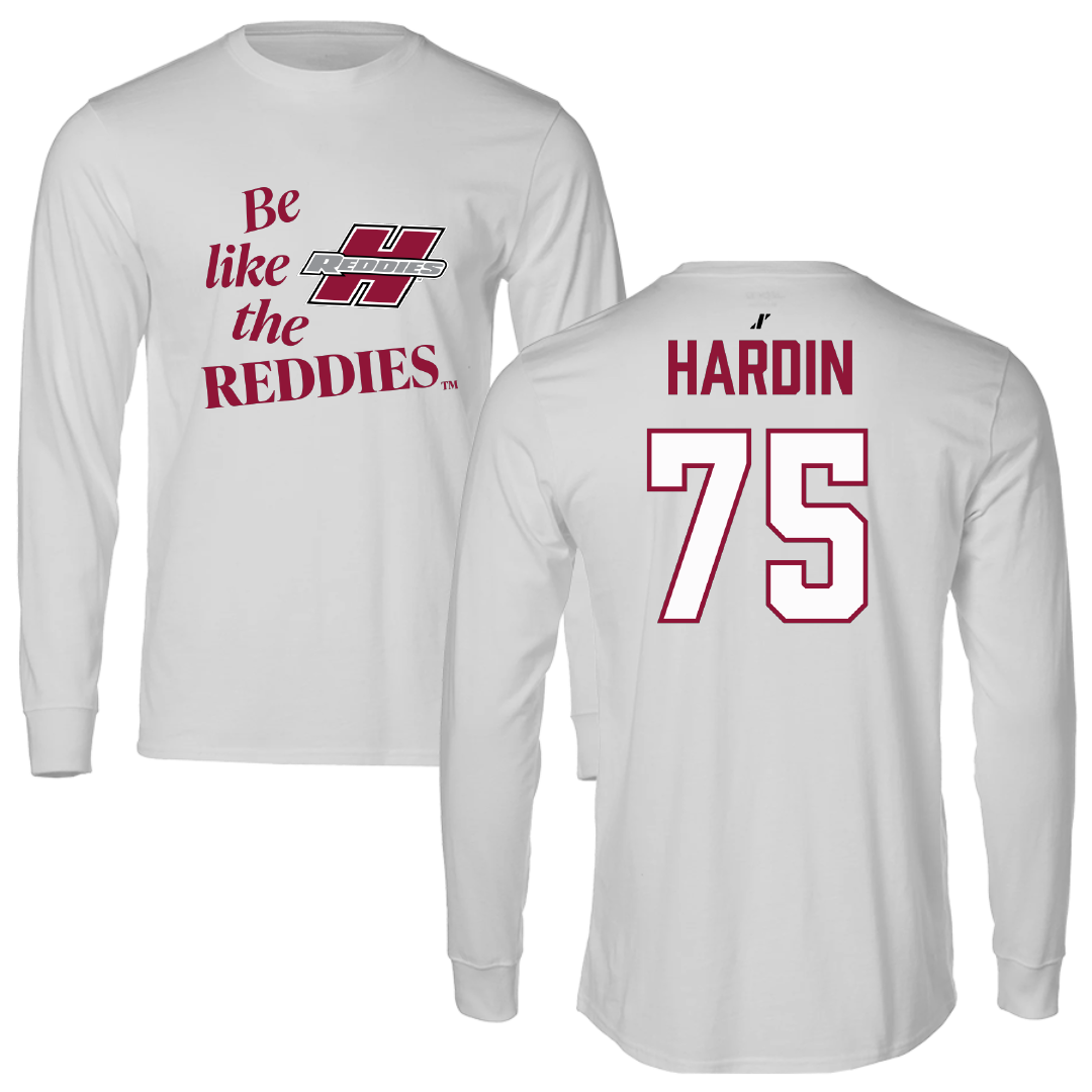 Henderson State University Football Light Gray Be Like Us Performance Long Sleeve - #75 Elijah Hardin