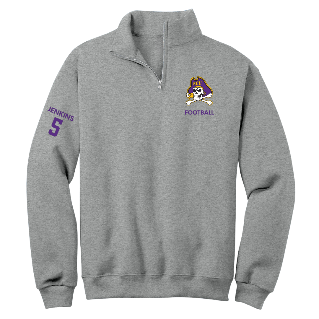 East Carolina University Football Sport Gray Quarter-Zip - #5 Parker Jenkins