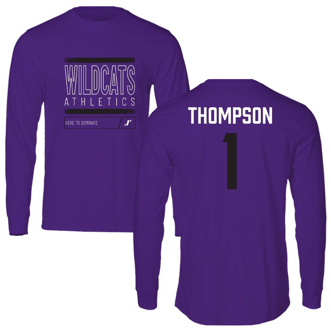 Weber State University Football Purple Dominate Performance Long Sleeve - #1 Keahnist Thompson