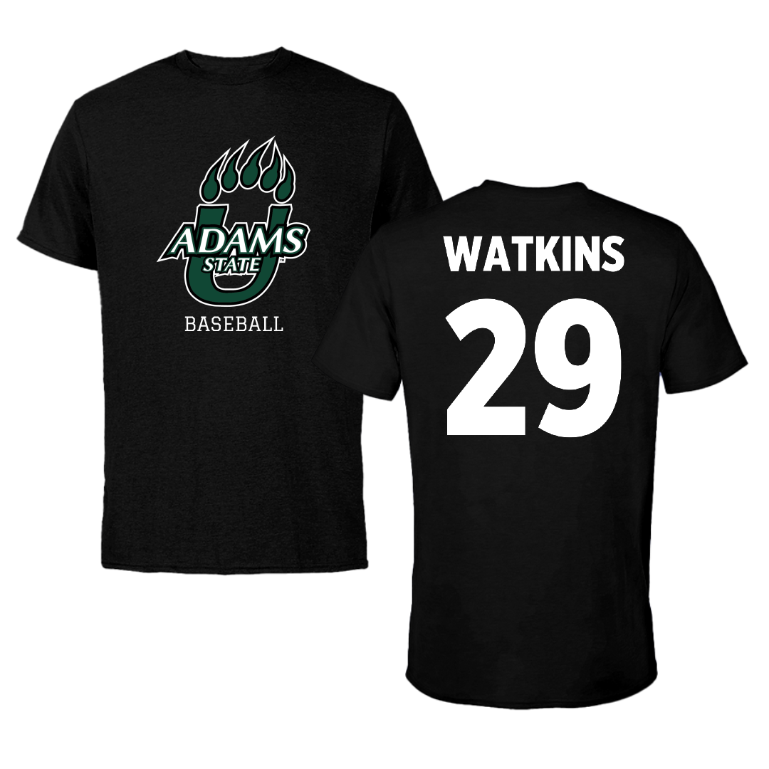 Adams State University Baseball Black State Performance Tee - #29 Braden Watkins