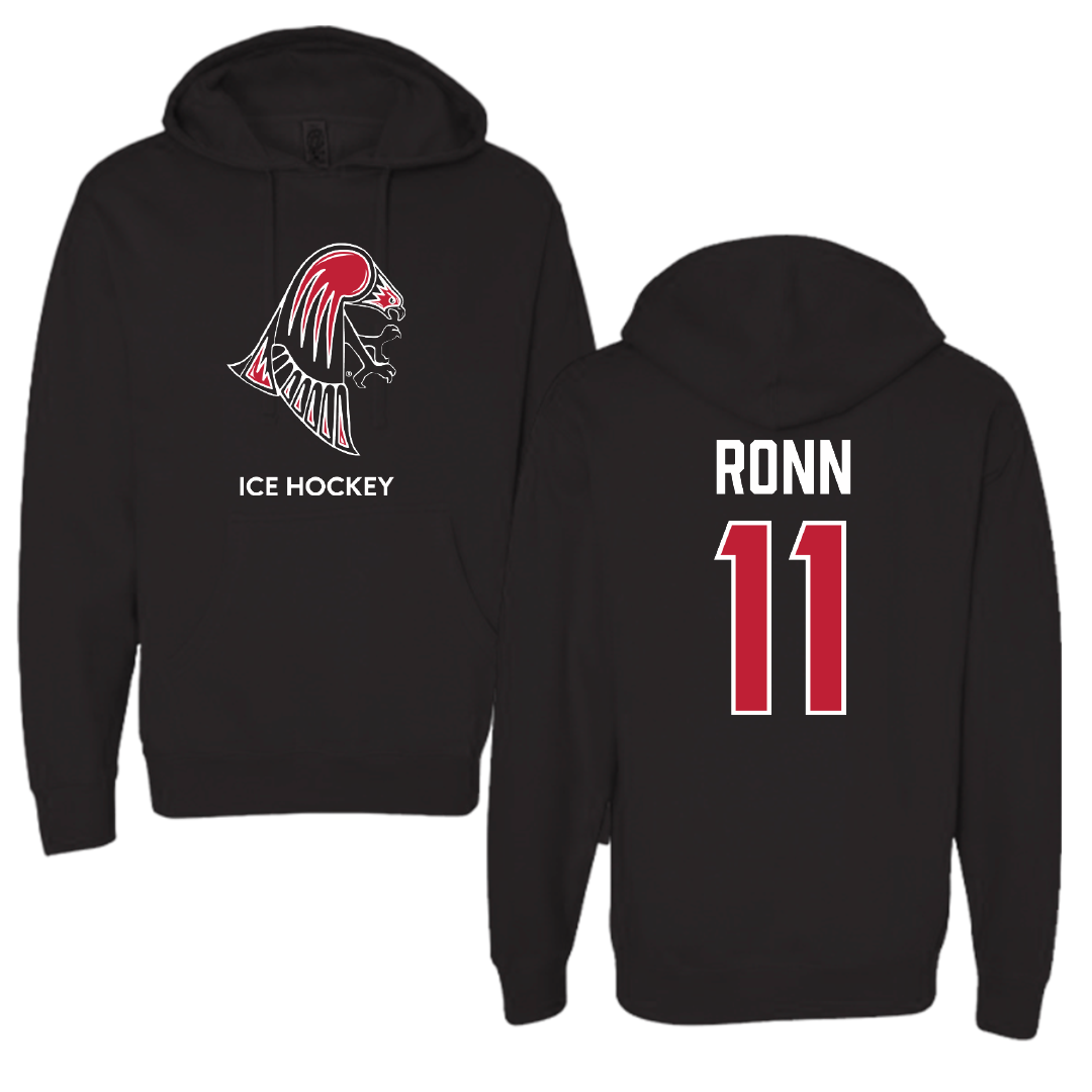 University of Wisconsin-River Falls Ice Hockey (W) Black Hoodie - #11 Kaitlyn Ronn