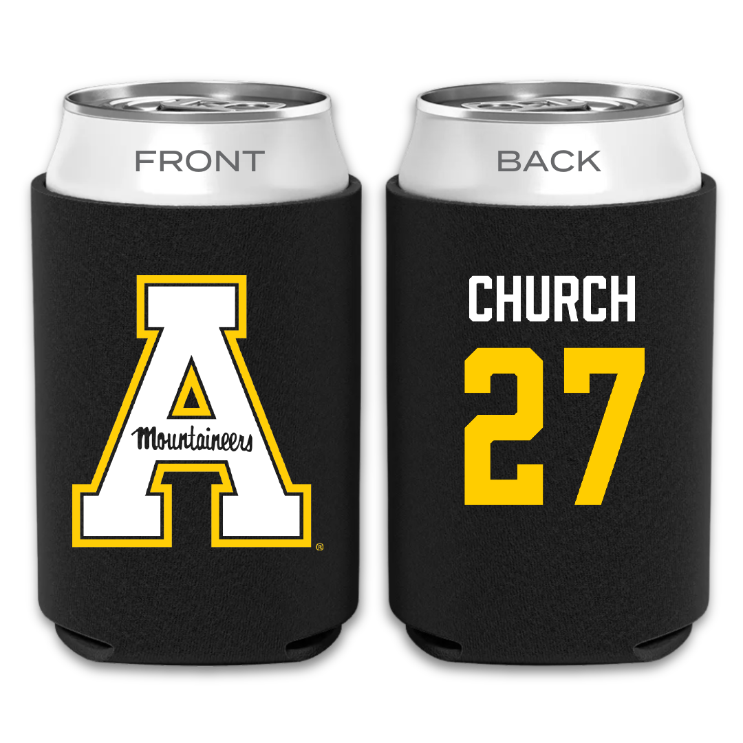 Appalachian State University Baseball Black Mountaineers Can Cooler - #27 Braxton Church