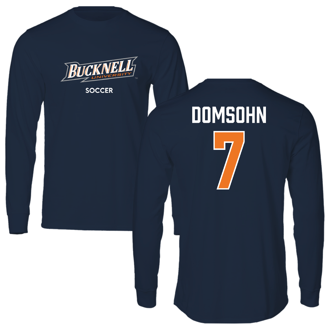Bucknell University Soccer (M) Navy Long Sleeve - #7 Zane Domsohn