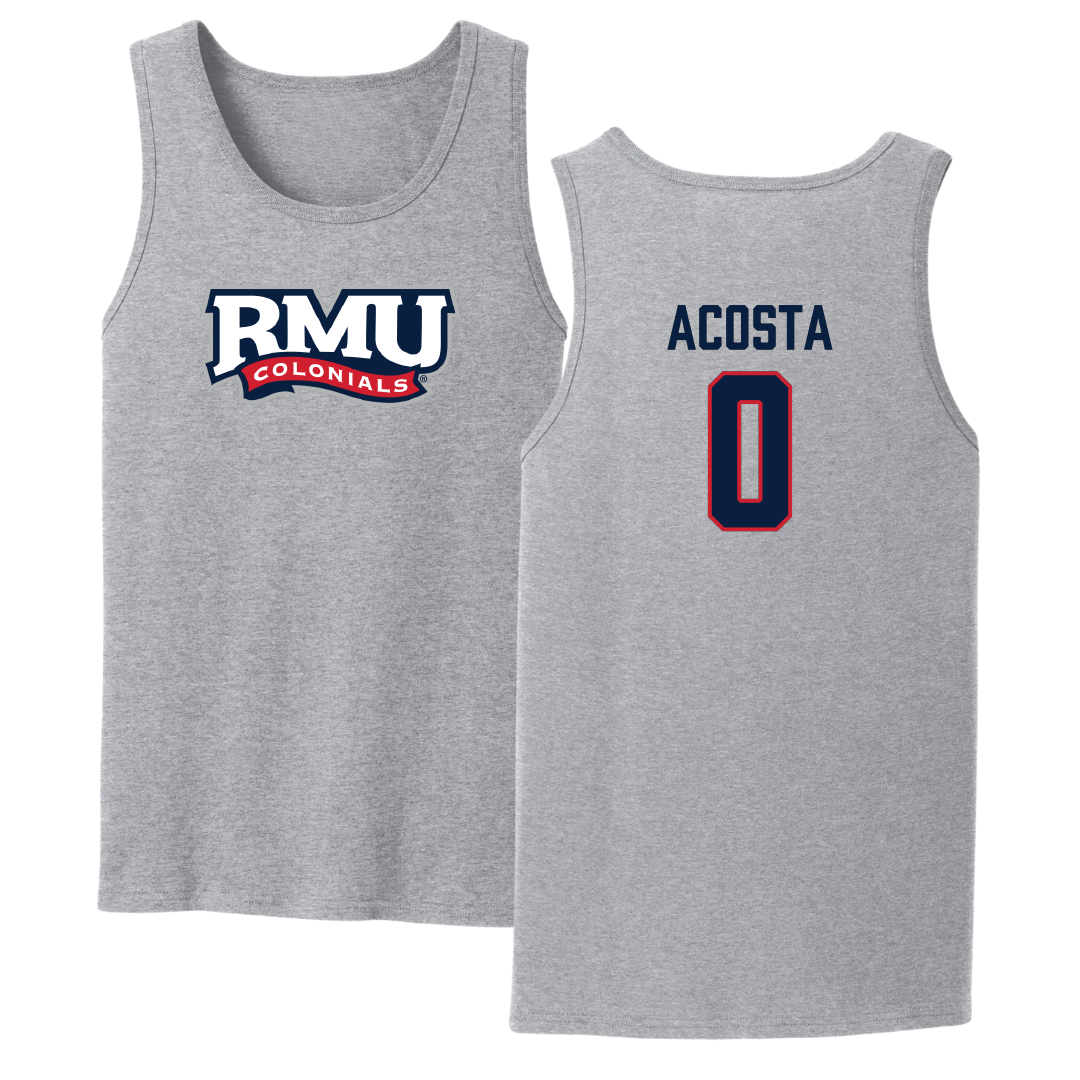 Robert Morris University Soccer Sport Gray Tank Top - #0 Giancarlo Acosta