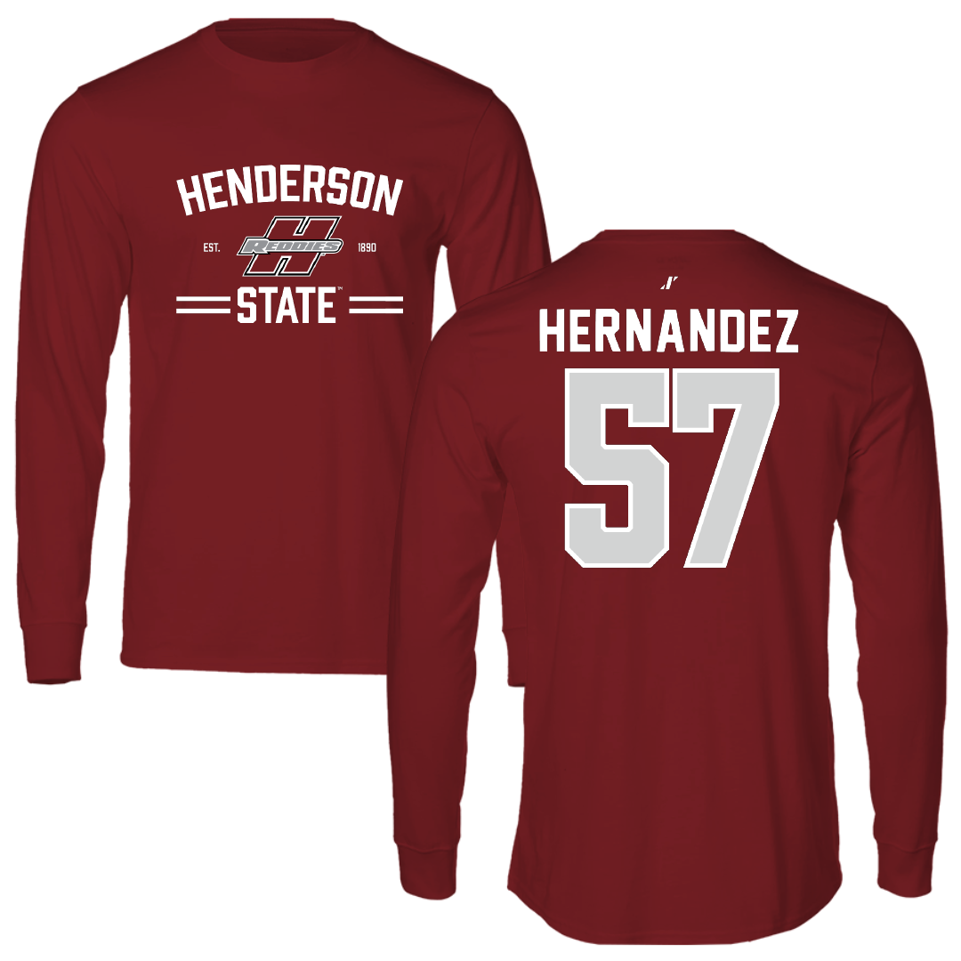 Henderson State University Football Cardinal General Long Sleeve - #57 Gabe Hernandez
