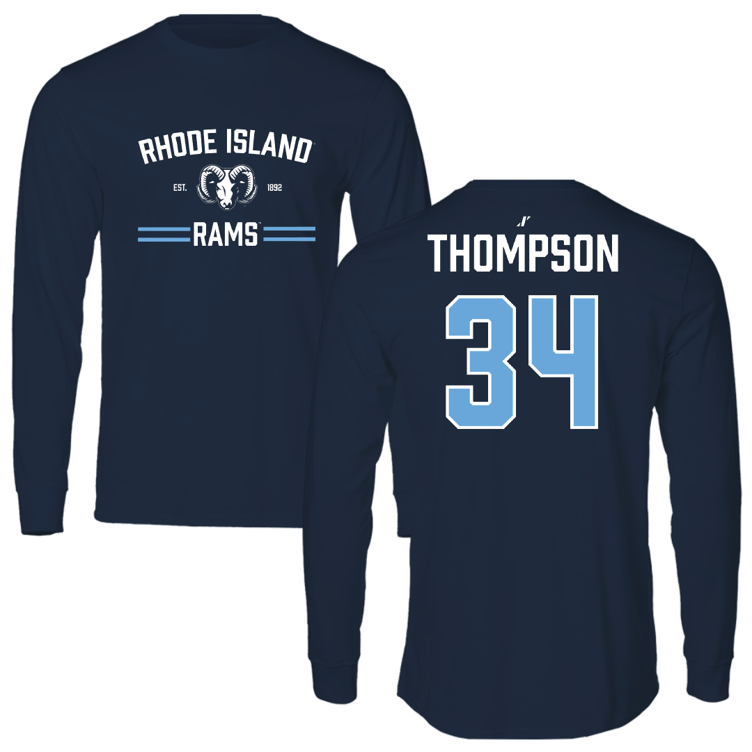 University of Rhode Island Baseball Navy General Performance Long Sleeve - #34 Ryan Thompson