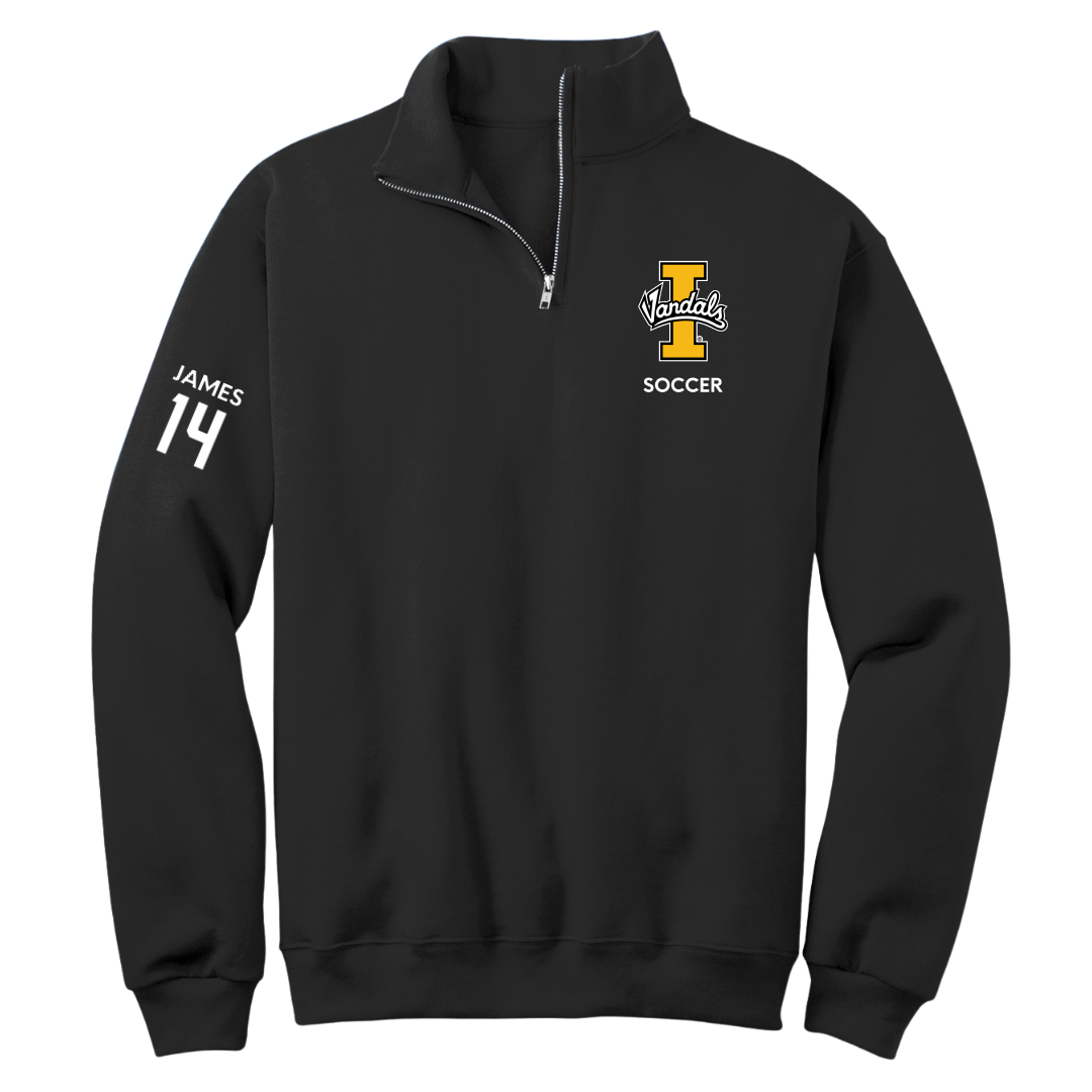 University of Idaho Soccer (W) Black Quarter-Zip - #14 Emma James