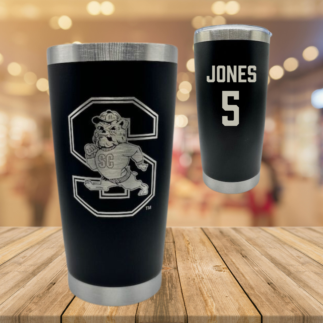 South Carolina State University Football Black Stainless Steel Tumbler - #5 Tyler Jones