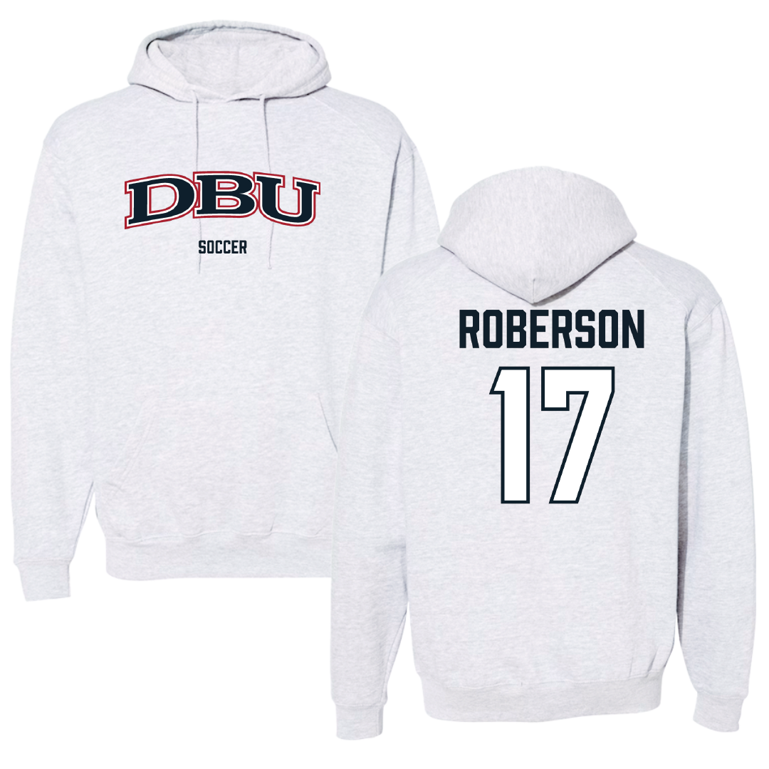 Dallas Baptist University Soccer (W) Light Gray Hoodie - #17 Haley Roberson