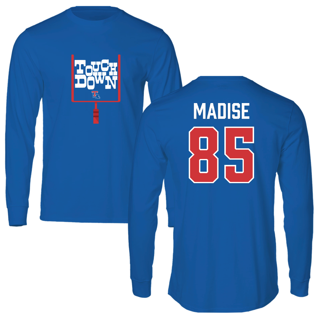 Louisiana Tech University Football Blue Touchdown Long Sleeve - #85 Adem Madise