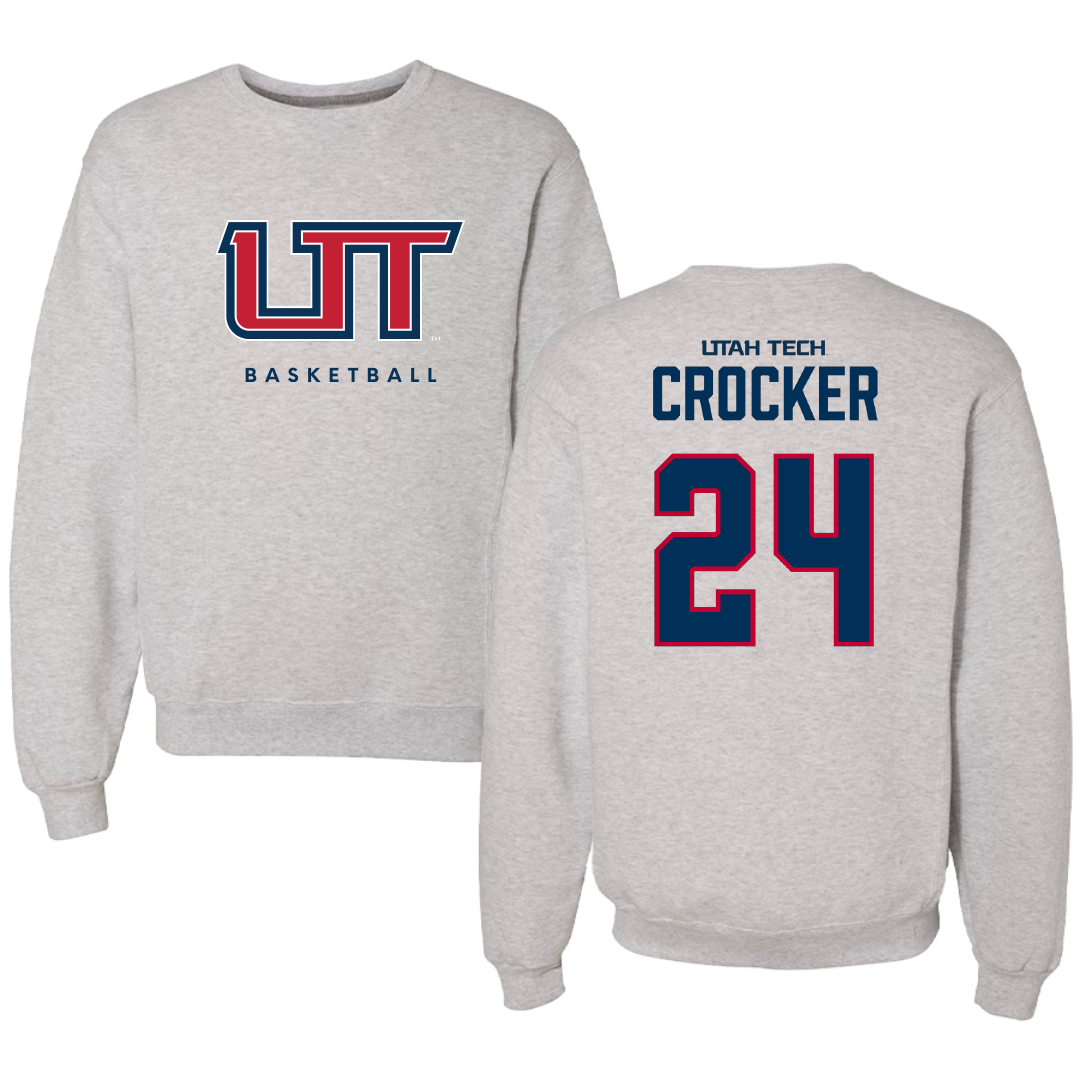 Utah Tech University Basketball Gray Crewneck - #24 Lauren Crocker