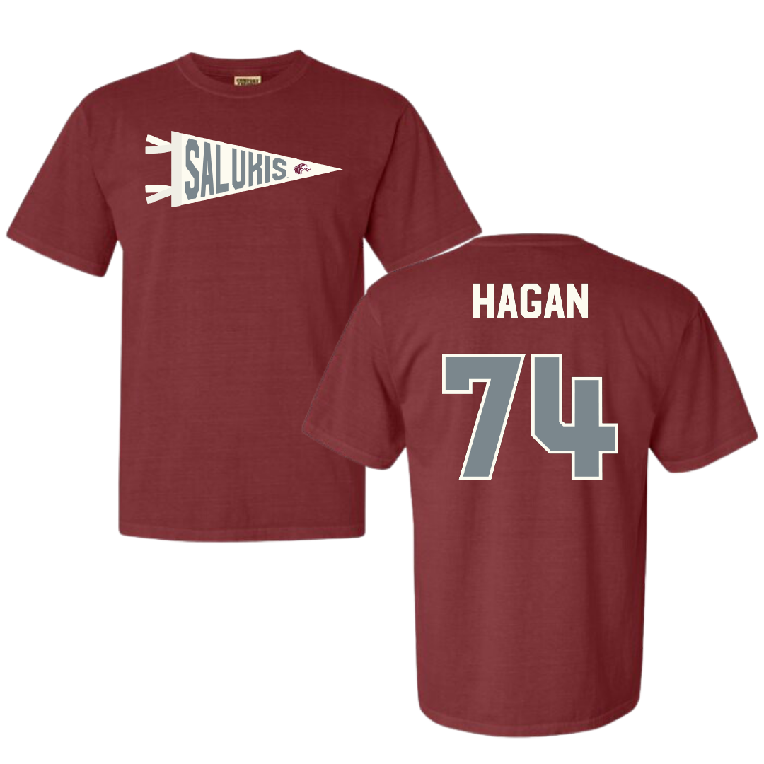 Southern Illinois University at Carbondale Football Maroon Pennant Comfort Colors Tee - #74 Harris Hagan