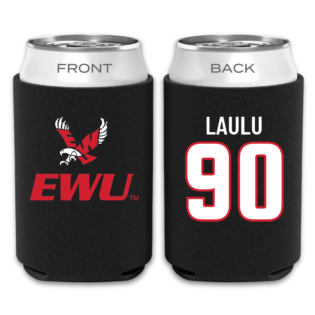 Eastern Washington University Football Black Can Cooler - #90 Justis Laulu