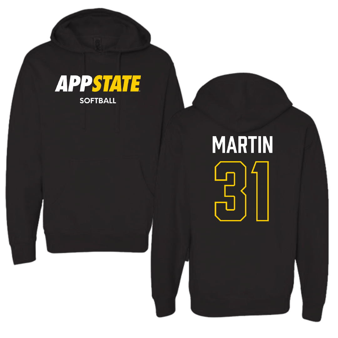 Appalachian State University Softball Black Hoodie - #31 Sidney Martin