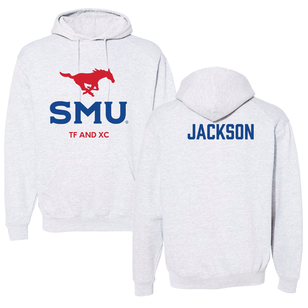 Southern Methodist University TF and XC Light Gray Hoodie - Maykayla Jackson