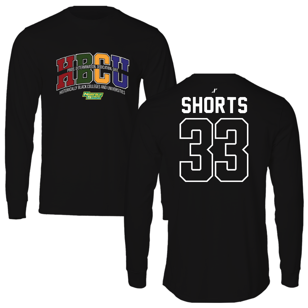 Norfolk State University Softball Black HBCU Long Sleeve - #33 Emory Shorts