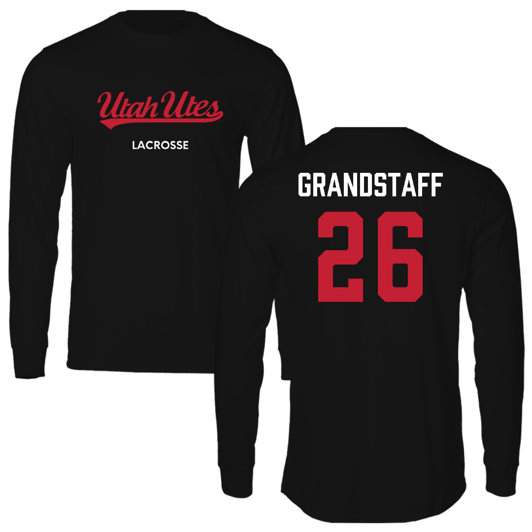 University of Utah Lacrosse (M) Black Utes Long Sleeve - #26 Brady Grandstaff