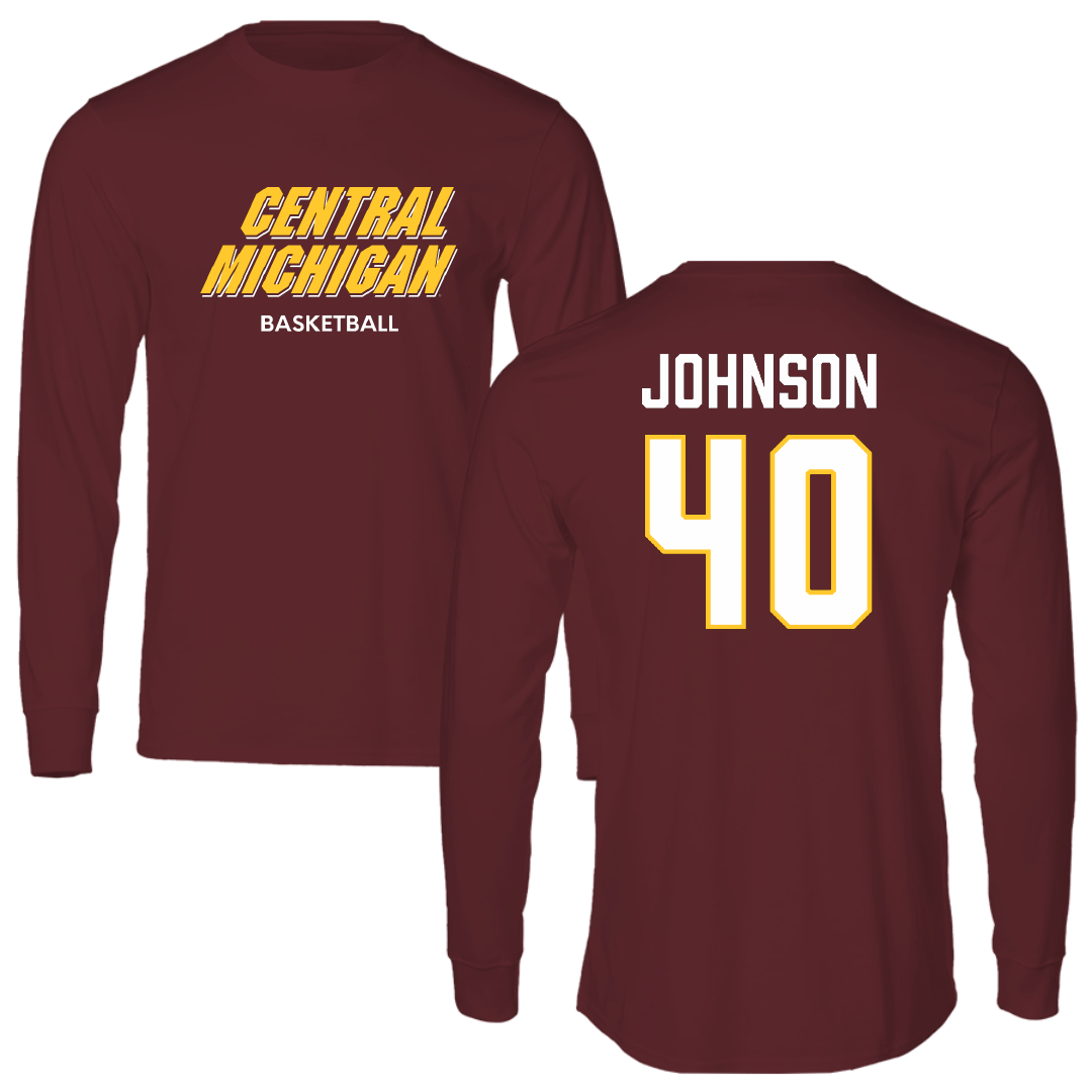 Central Michigan University Basketball (W) Maroon Performance Long Sleeve - #40 Taylor Johnson