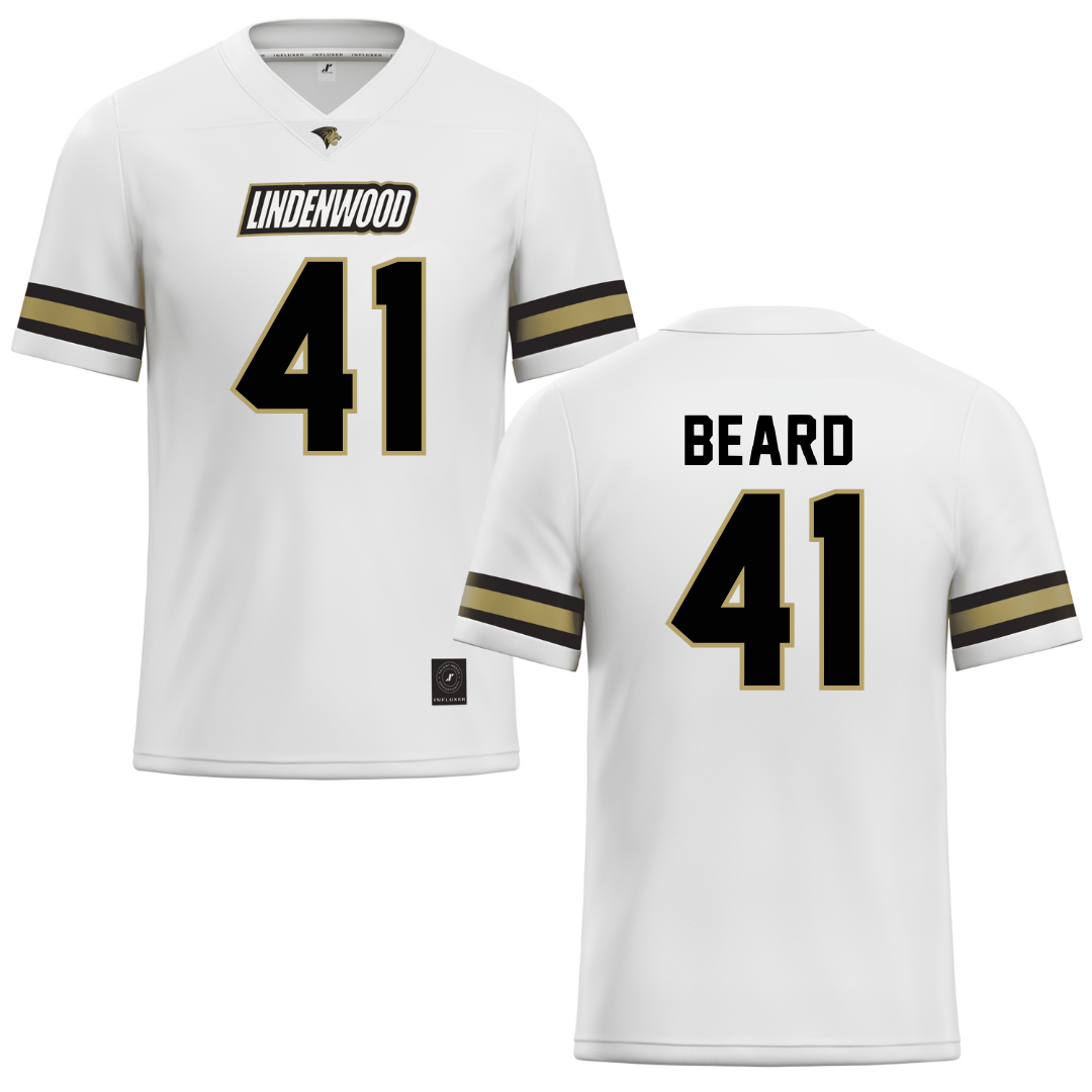 Lindenwood University White Football Jersey - #41 Ethan Beard