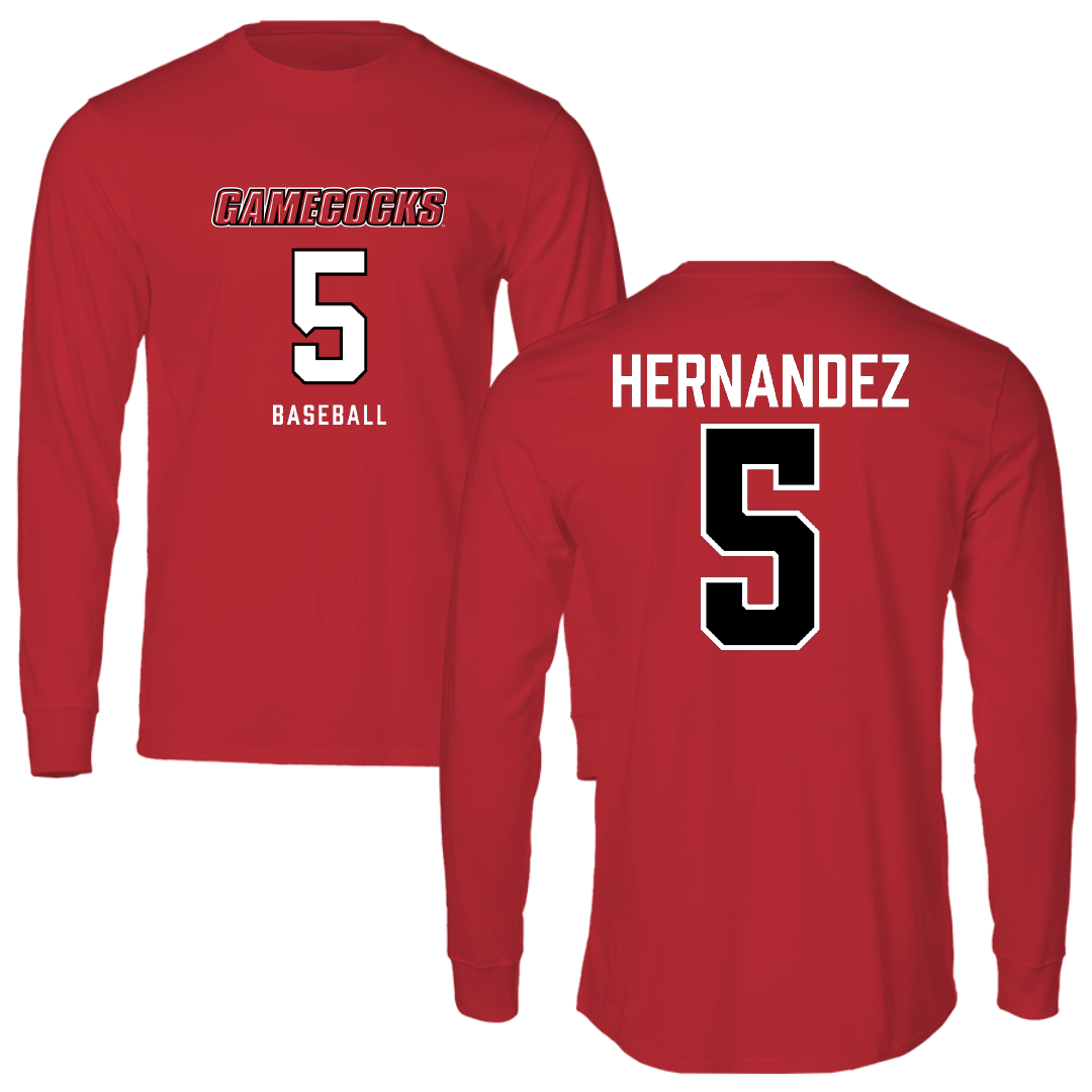 Jacksonville State University Baseball Red Long Sleeve - #5 Javon Hernandez