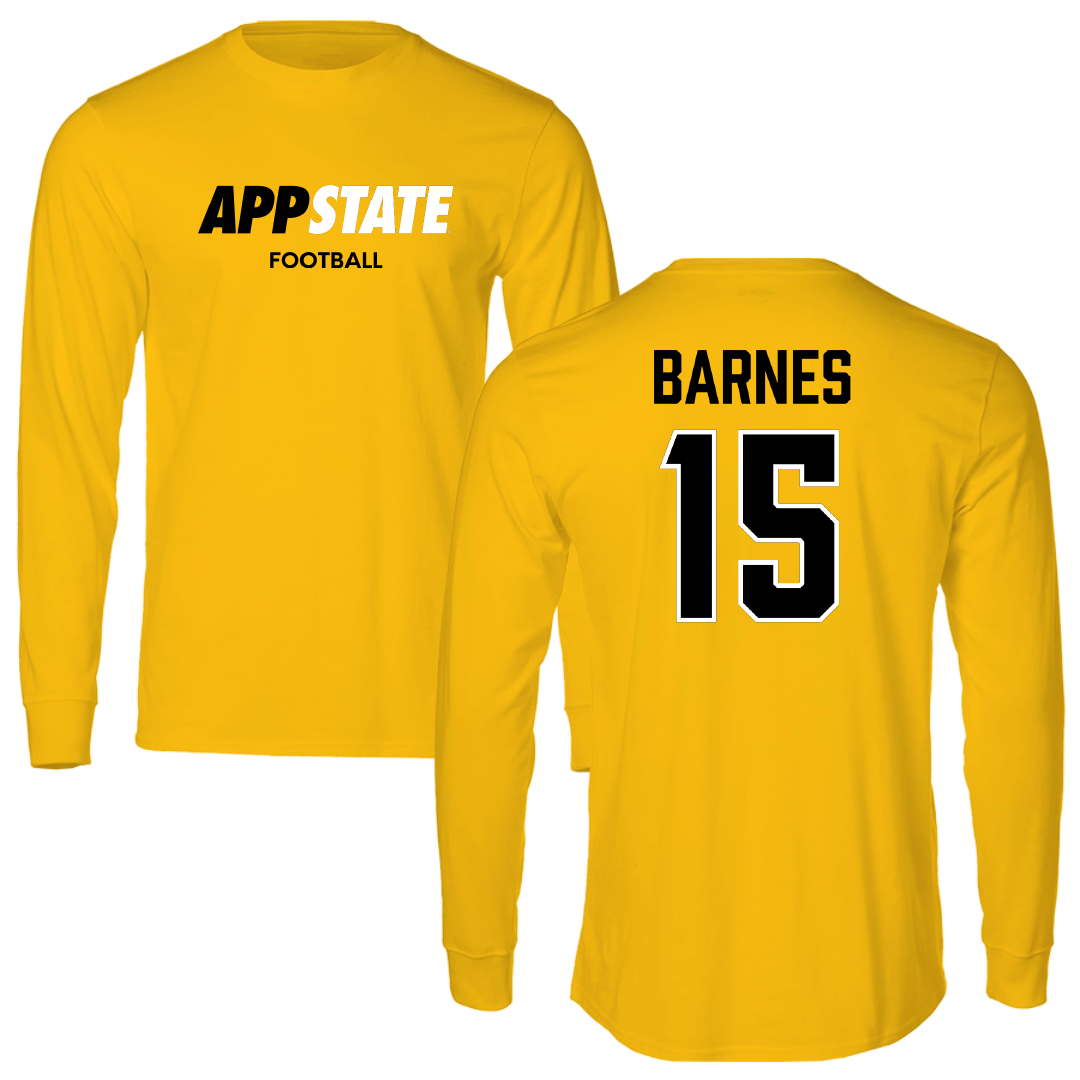 Appalachian State University Football Gold Performance Long Sleeve - #15 Jaden Barnes