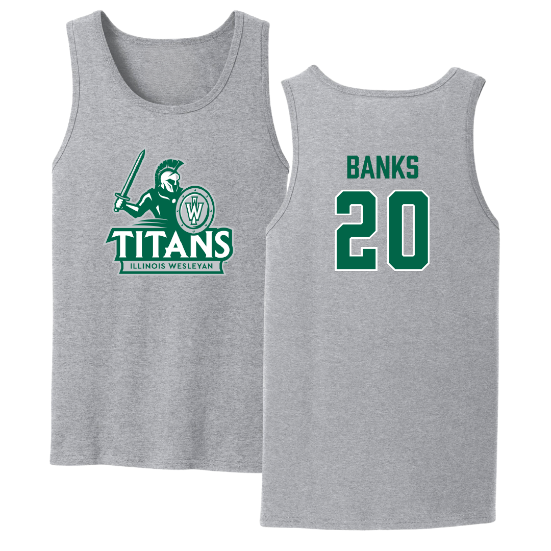 Illinois Wesleyan University Baseball Sport Gray Tank Top - #20 Dalen Banks