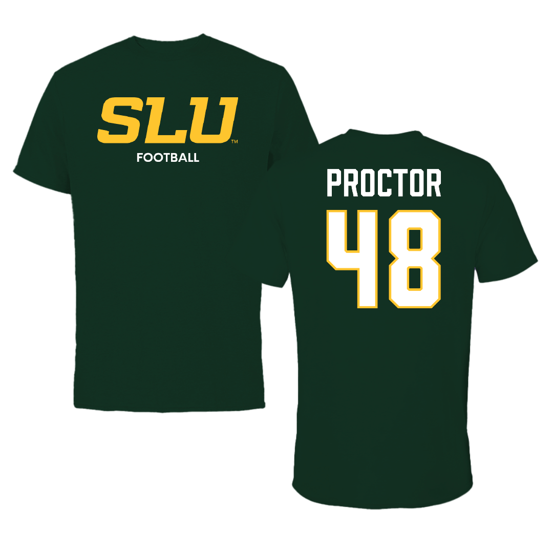 Southeastern Louisiana University Football Forest Green Performance Tee - #48 Kaleb Proctor