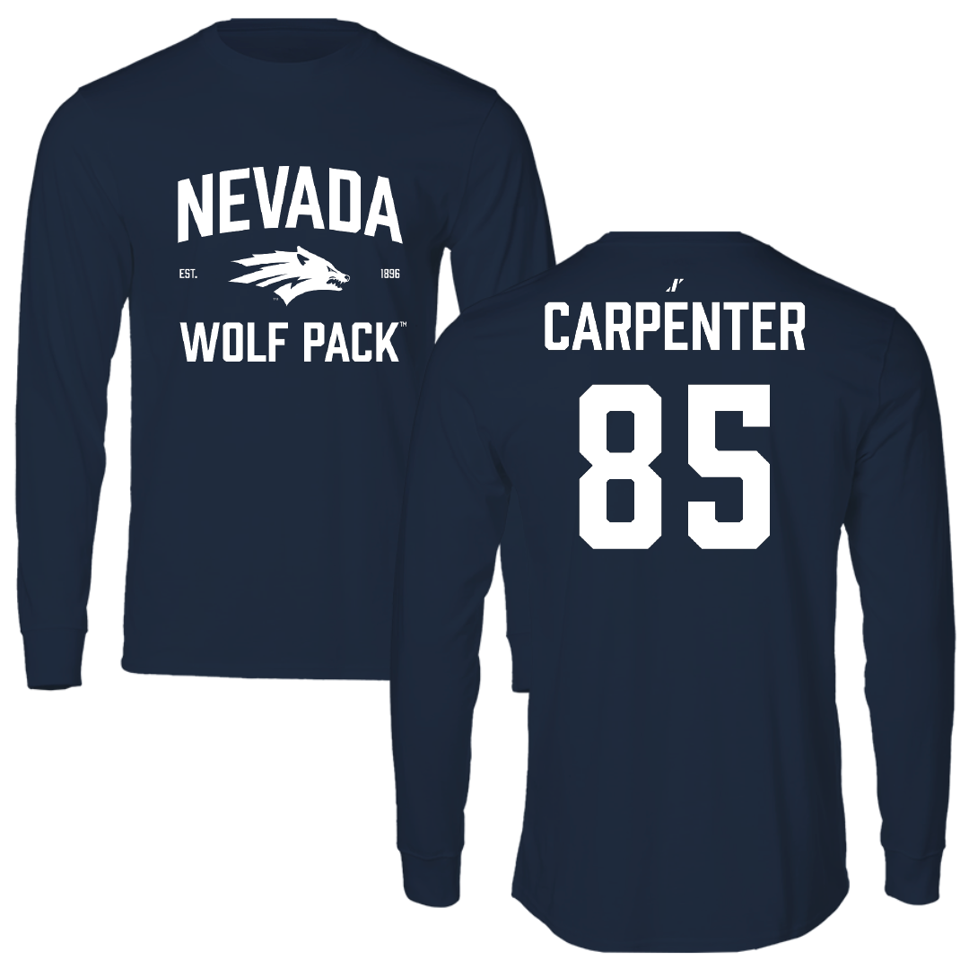 University of Nevada Football Navy General Performance Long Sleeve - #85 Jett Carpenter
