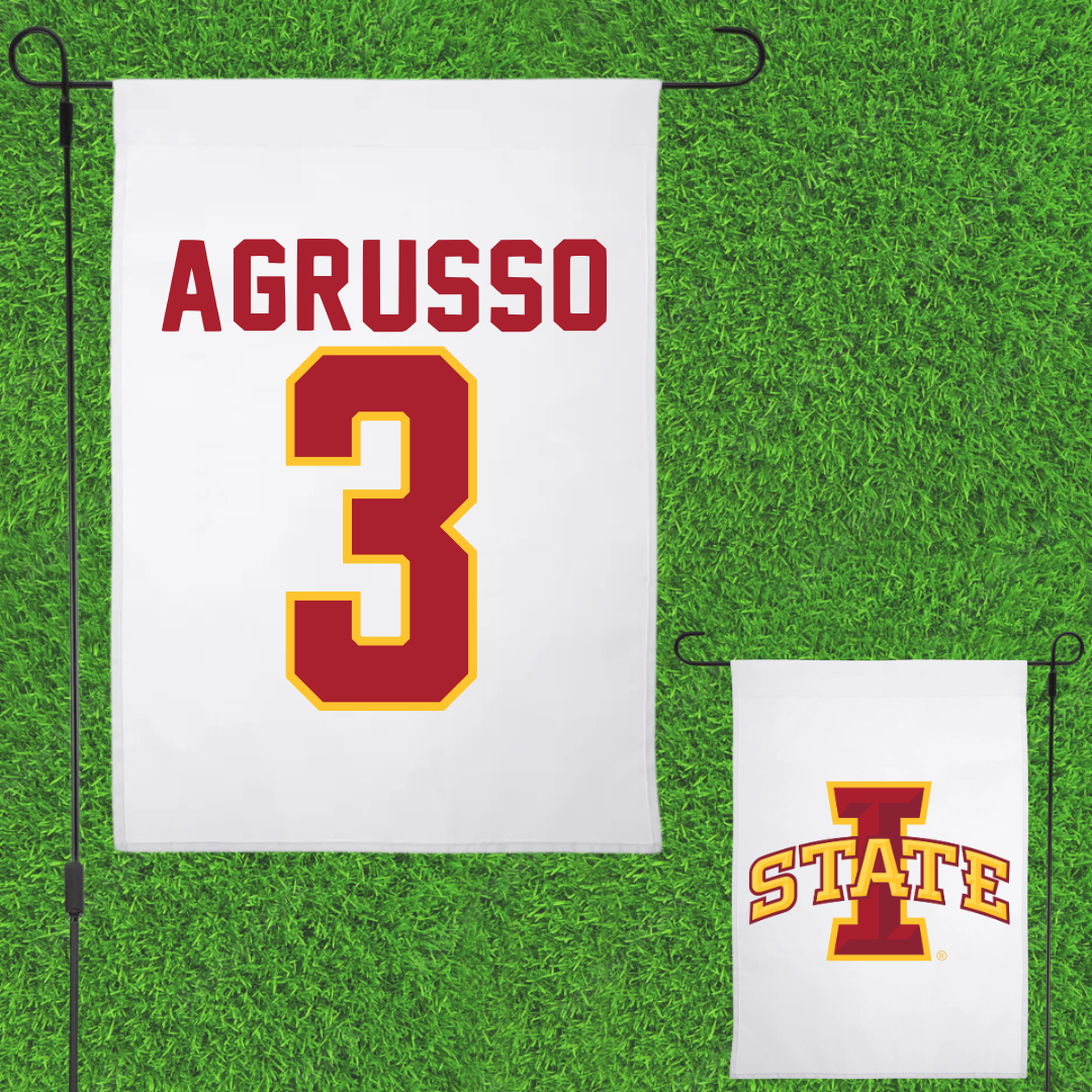 Iowa State University Soccer White Garden Flag - #3 Isabella Agrusso