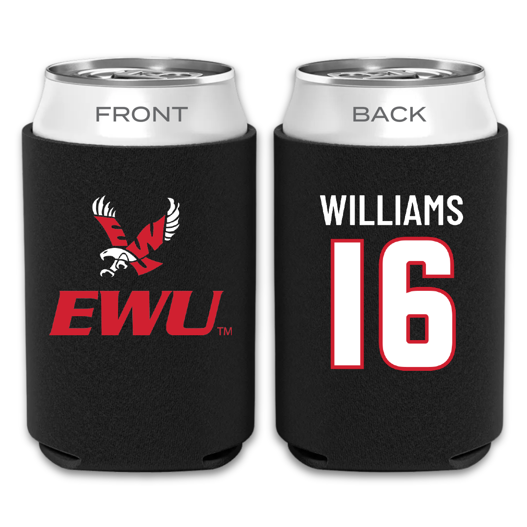 Eastern Washington University Football Black Can Cooler - #16 Miles Williams