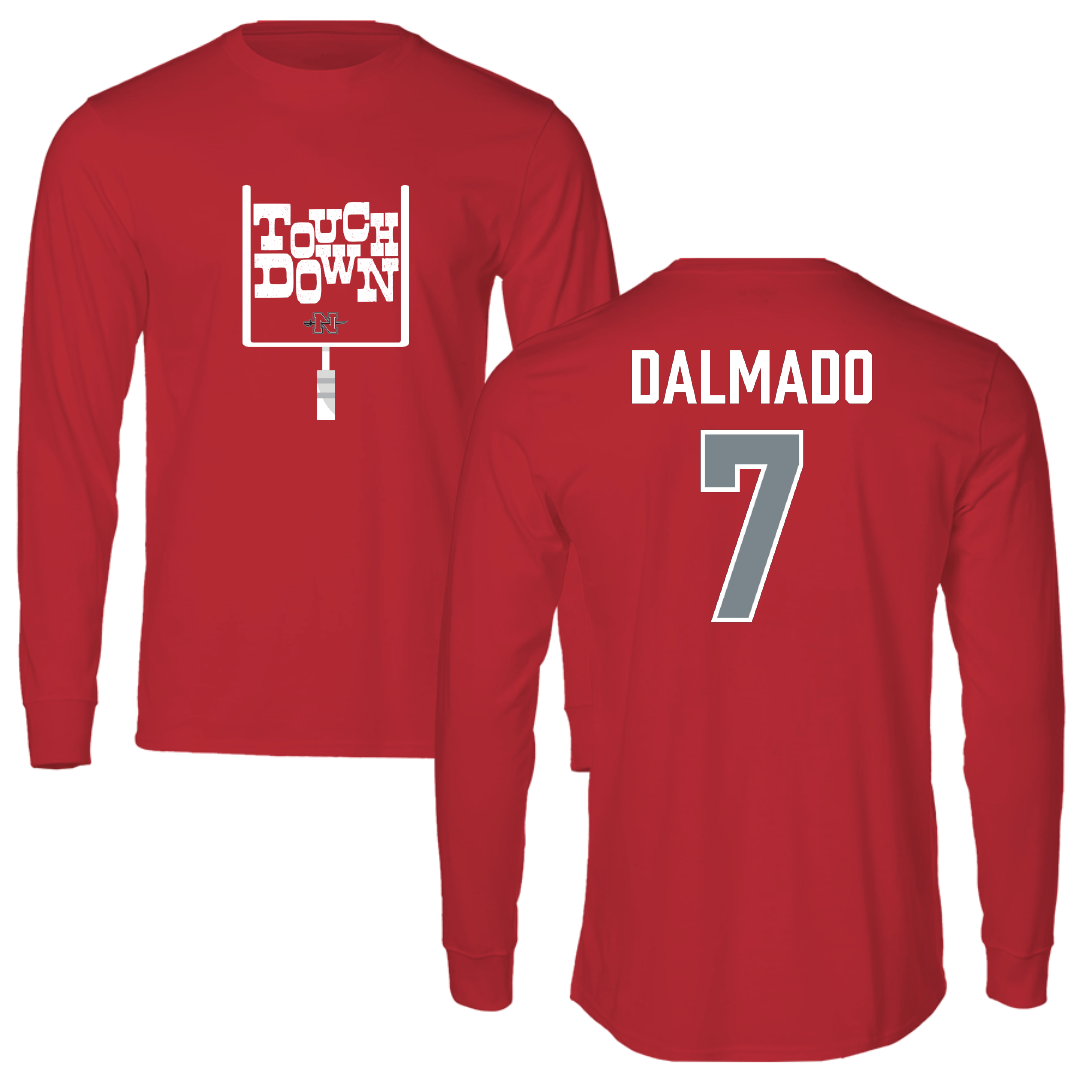 Nicholls State University Football Red Touchdown Performance Long Sleeve - #7 Jake Dalmado