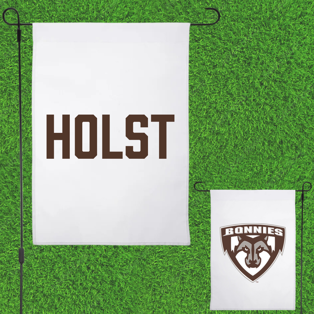 St. Bonaventure University Swimming & Diving White Garden Flag - Maggie Holst