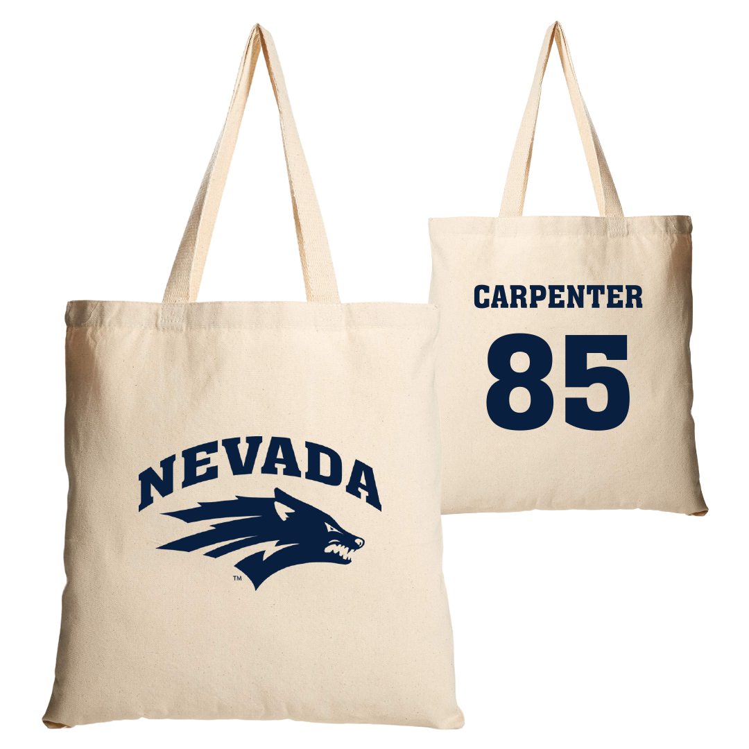 University of Nevada Football Tan Canvas Tote Bag - #85 Jett Carpenter