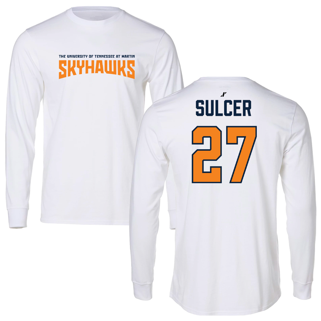 University of Tennessee at Martin Volleyball White Classic Performance Long Sleeve - #27 Dylan Sulcer