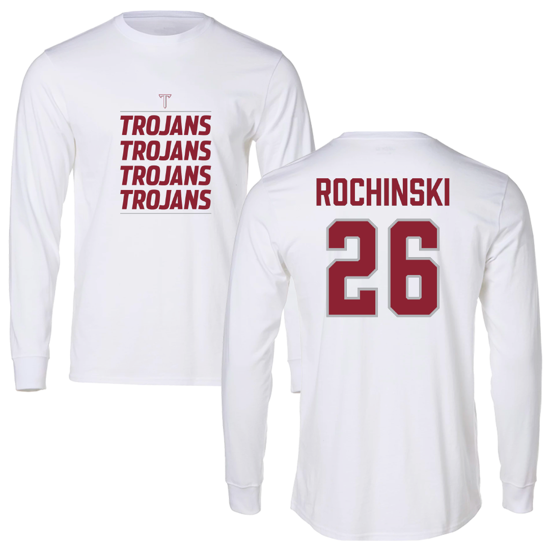 Troy University Softball White General Performance Long Sleeve - #26 Kalee Rochinski