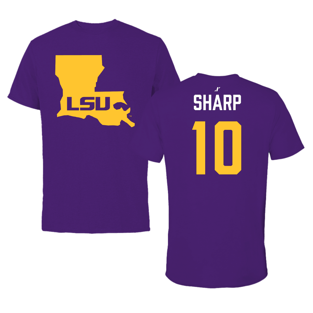 Louisiana State University Football Purple State Performance Tee - #10 Bauer Sharp