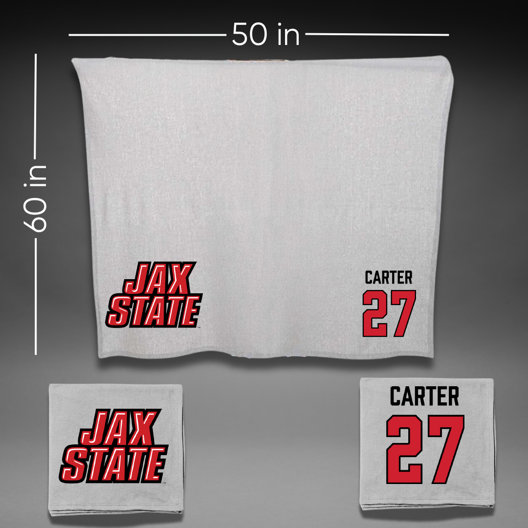 Jacksonville State University Softball Gray Blanket - #27 Kat Carter