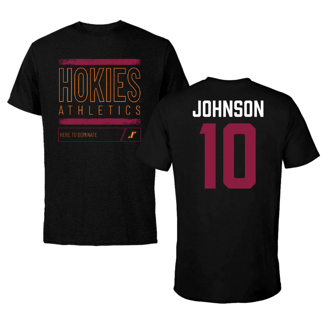 Virginia Tech Basketball Black Dominate Performance Tee - #10 Tyler Johnson