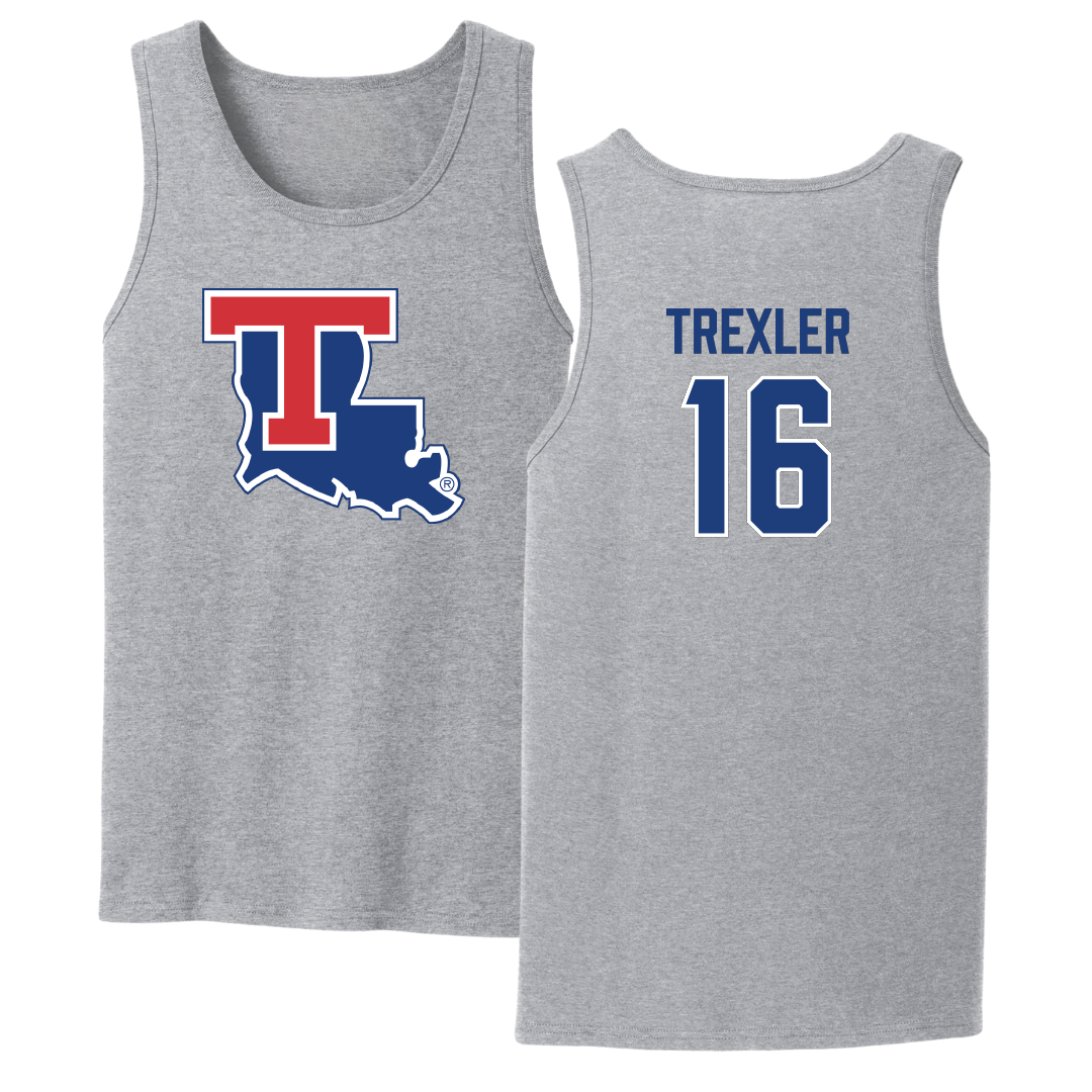 Louisiana Tech University Bowling Sport Gray Tank Top - #16 Kylee Trexler