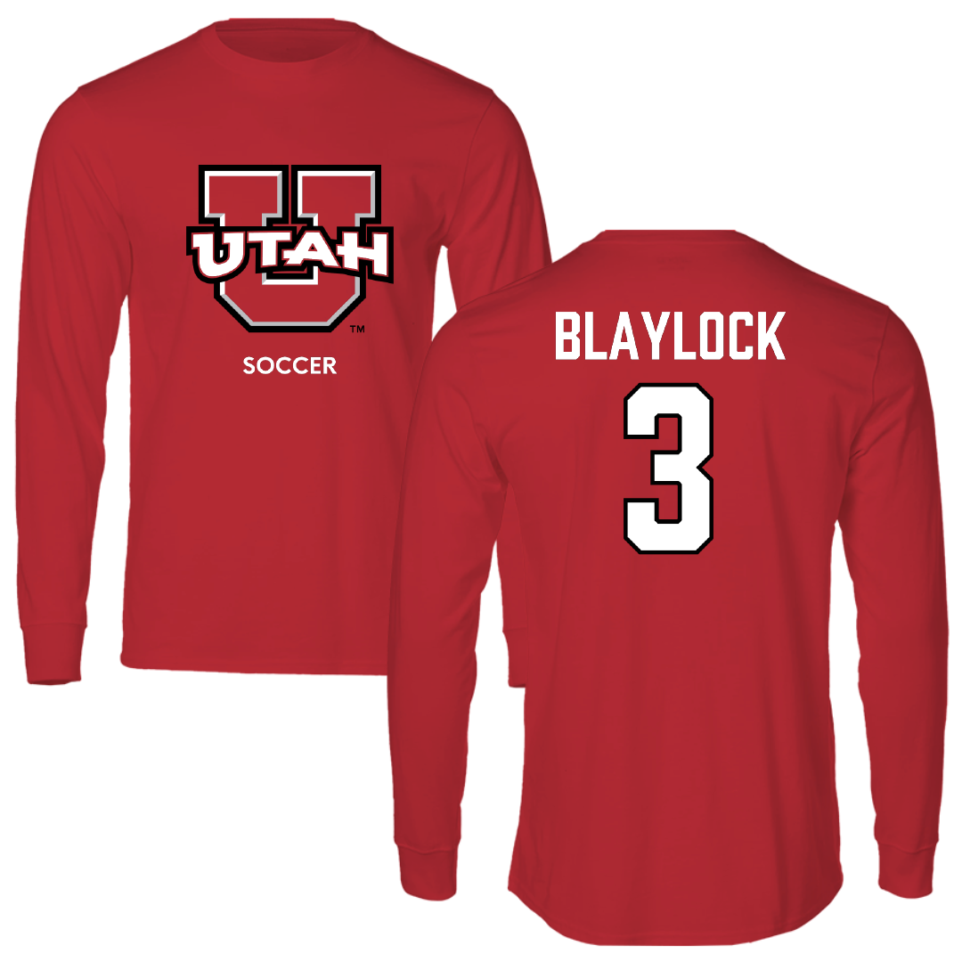 University of Utah Soccer (W) Red Utes Long Sleeve - #3 Brooklyn Blaylock