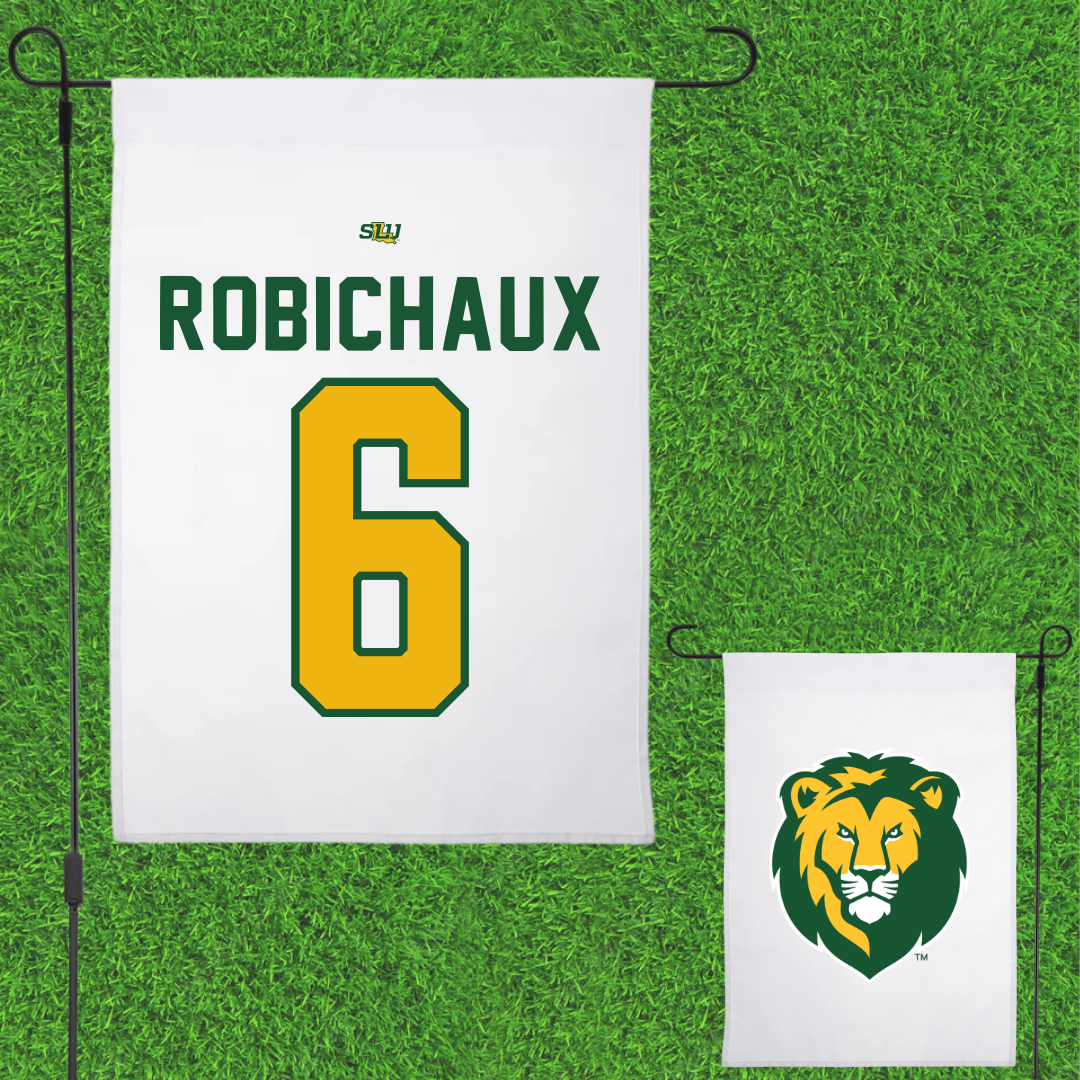 Southeastern Louisiana University Baseball White Garden Flag - #6 Ben Robichaux