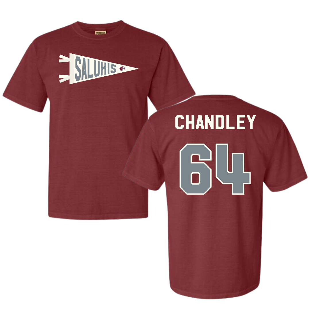 Southern Illinois University at Carbondale Football Maroon Pennant Comfort Colors Tee - #64 Ryan Chandley