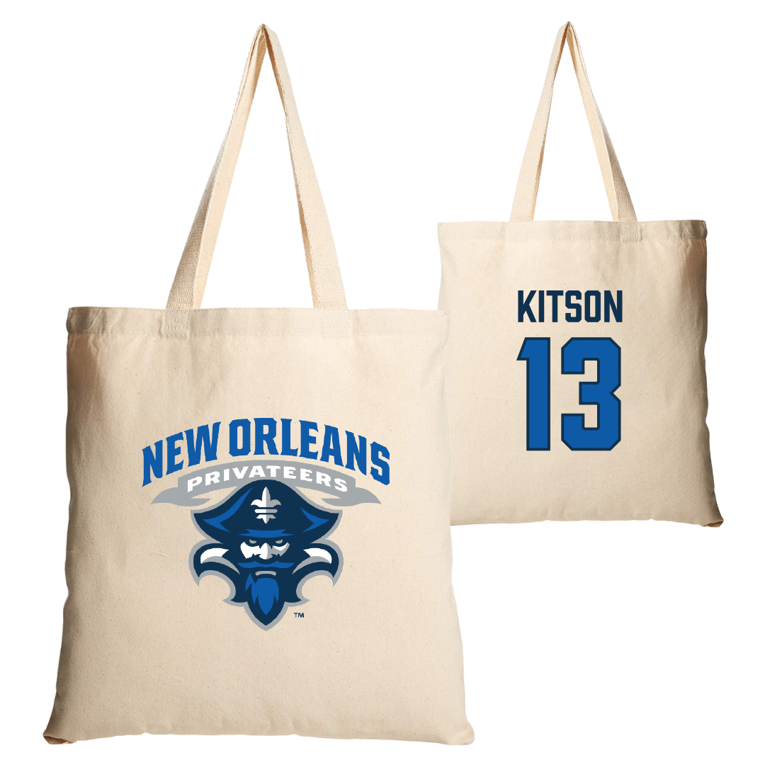 University of New Orleans Volleyball Tan Canvas Tote Bag - #13 Irene Kitson