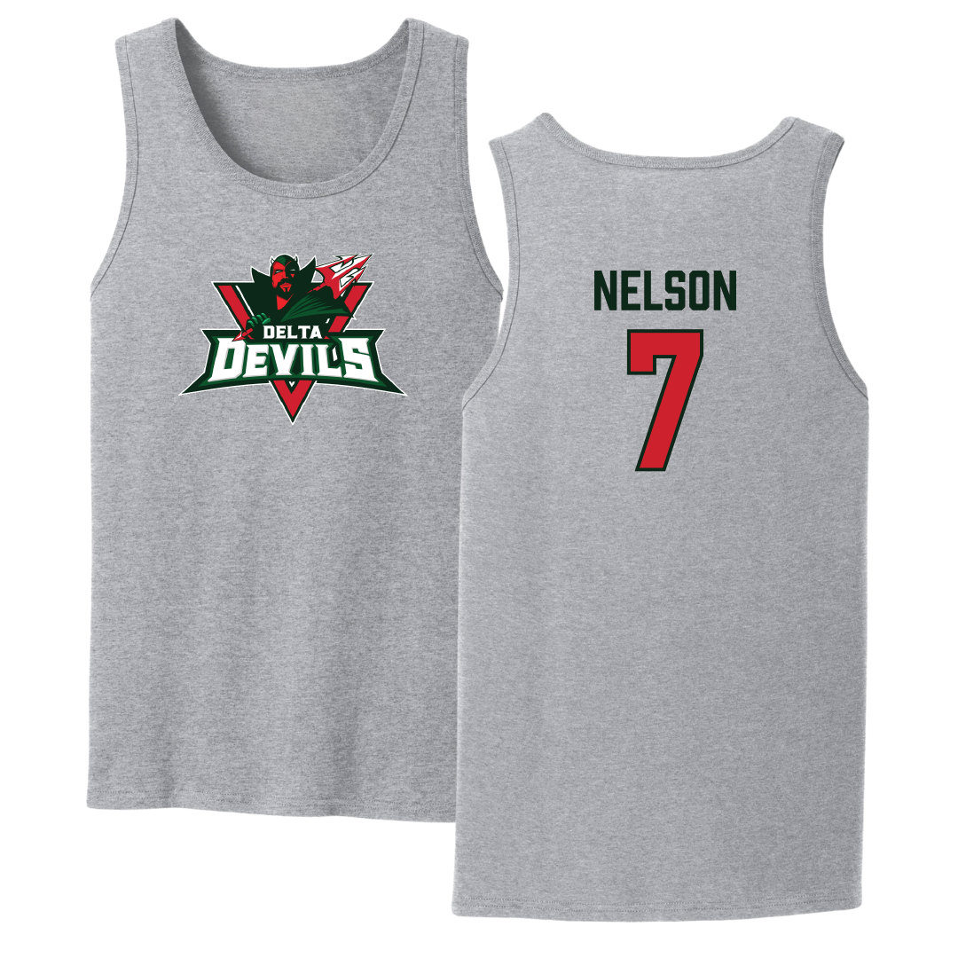 Mississippi Valley State University Football Sport Gray Tank Top - #7 Camo Nelson