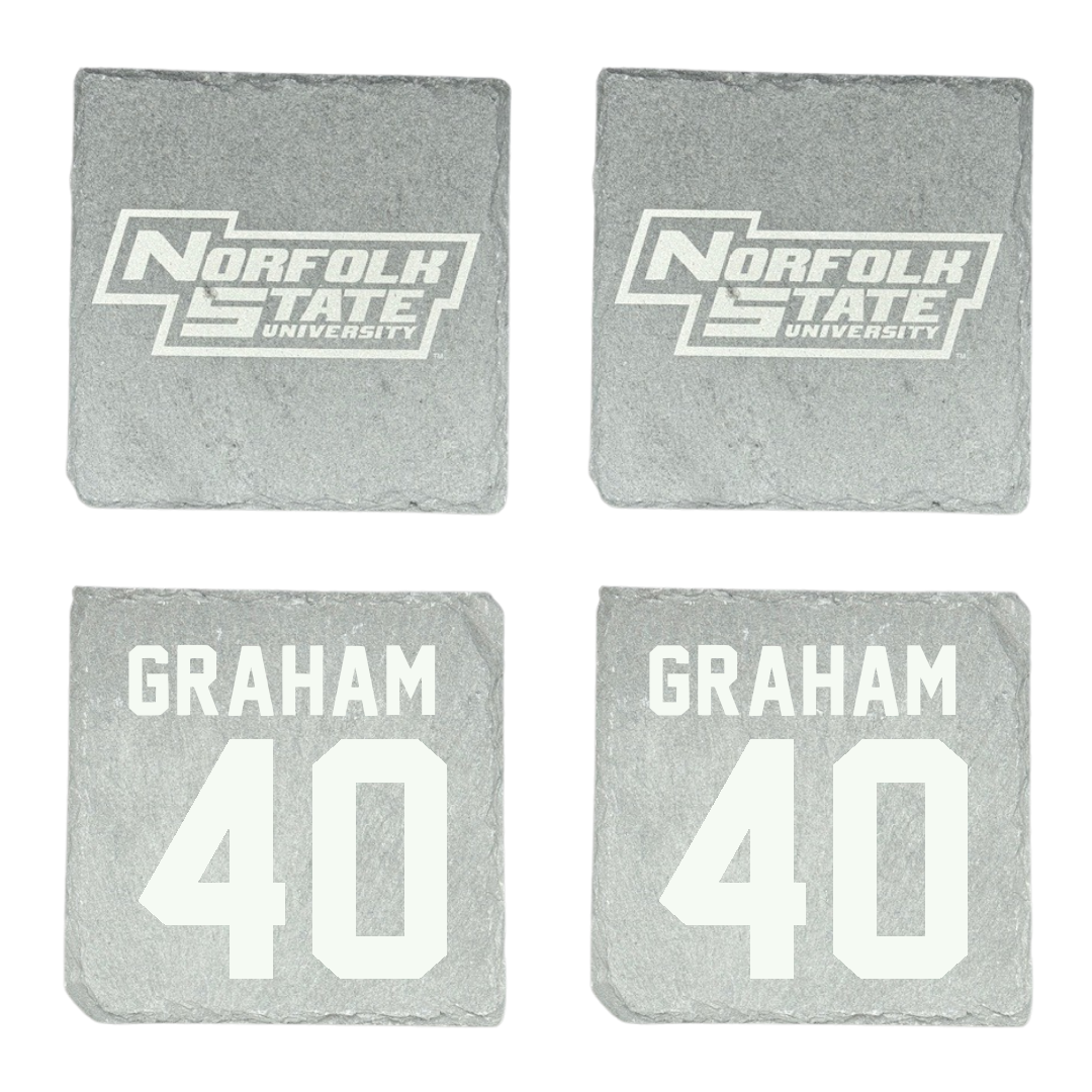 Norfolk State University Football Stone Coaster (4 Pack)  - #40 Xavier Graham