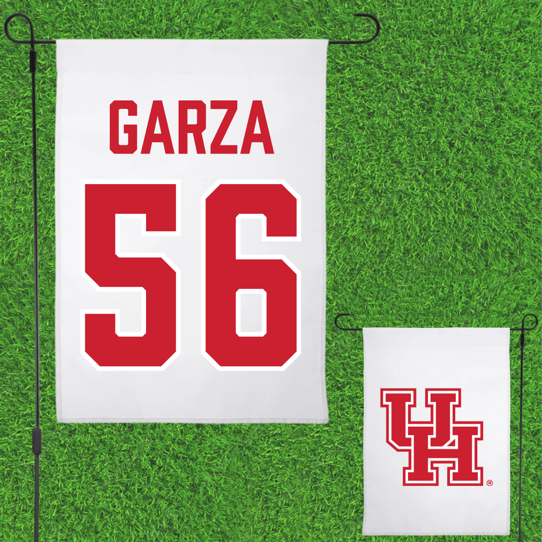 University of Houston Football White Garden Flag - #56 Jacob Garza