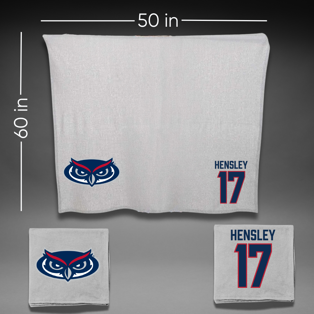 Florida Atlantic University Volleyball Gray Blanket - #17 Victoria Hensley