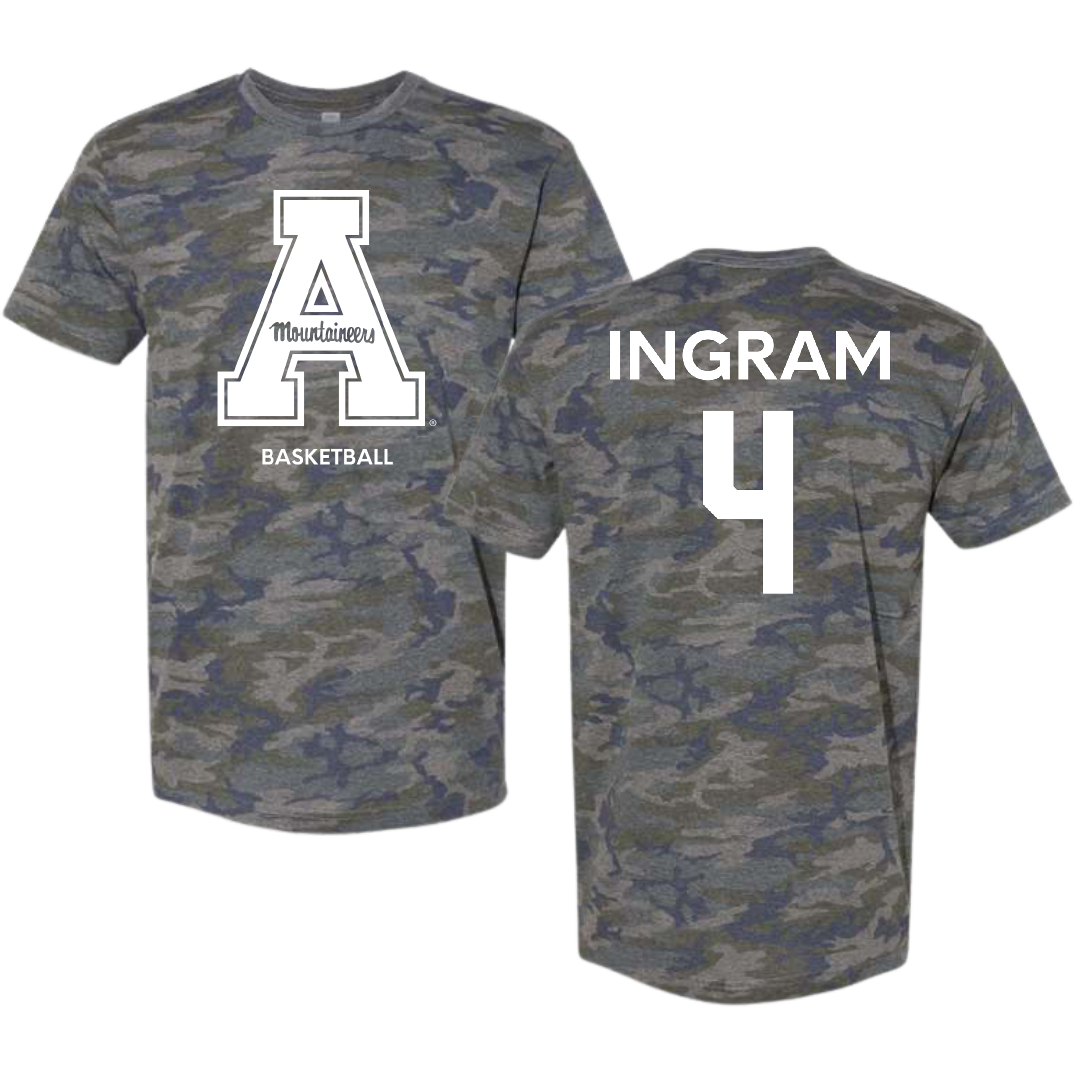 Appalachian State University Basketball (W) Vintage Camo Tee - #4 J'Mani Ingram