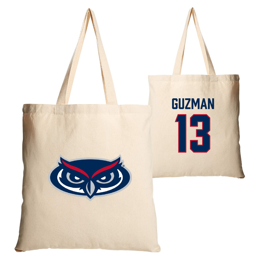 Florida Atlantic University Softball Tan Canvas Tote Bag - #13 Yani Guzman